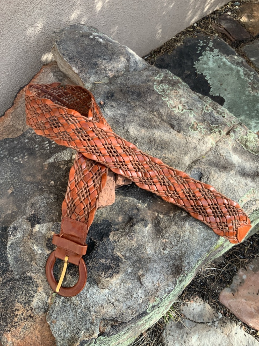 Woven Leather Belt 2” x 38” WOW! - Picture 3 of 14